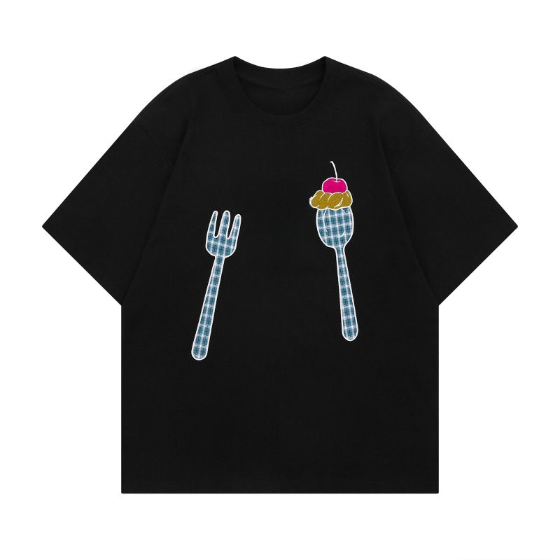 Statement Embroidered Spoon T-Shirt